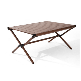 Aluminum Roll-Top Camping Table, Dark Brown