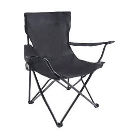 Outdoor Portable Folding Camping Chair (Color: Black)