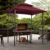 Outdoor Grill Gazebo 8 x 5 Ft;  Shelter Tent;  Double Tier Soft Top Canopy and Steel Frame with hook and Bar Counters